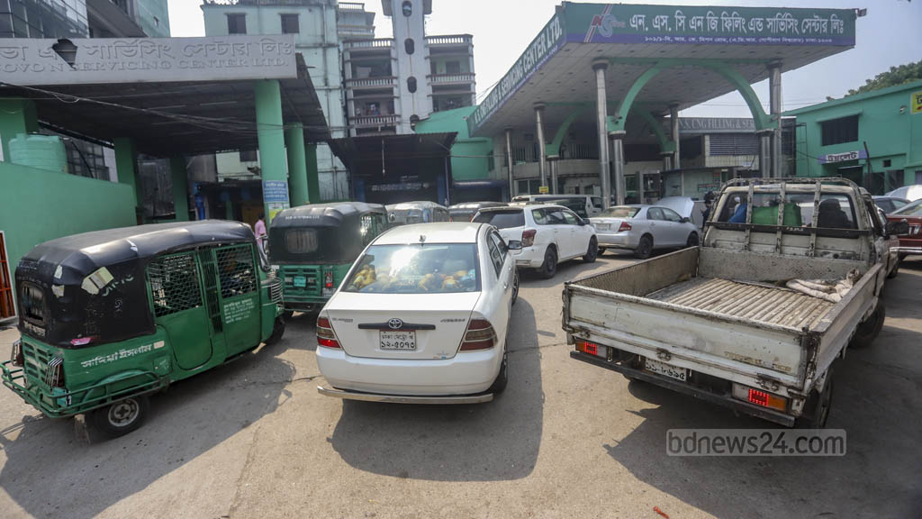 A bustling CNG Station in Bangladesh